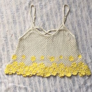 Free people crochet cropped top